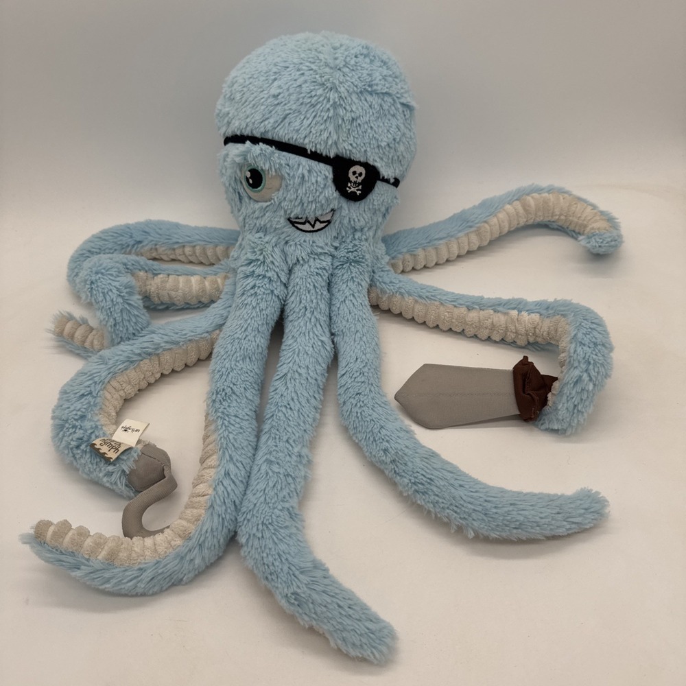 Plush Blue Octopus Pirate Stuffed Animal Earth‎ Nymph 20"